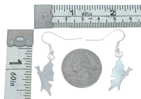 Sterling Silver Overlay Butterfly Heart Navajo Hook Dangle Earrings X10075
